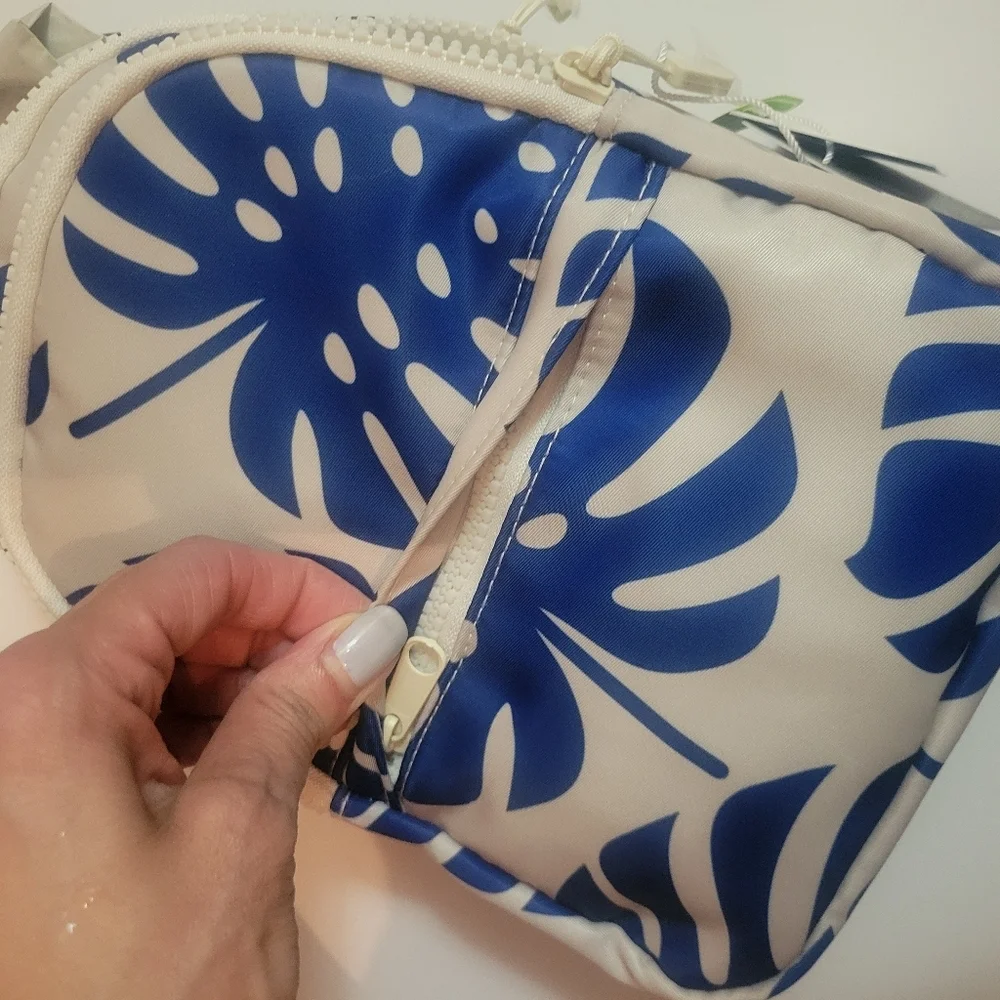 GOGO | Ava Sling Bag in Blue and White Print New With Tags Boho‎ Chic Travel Bag